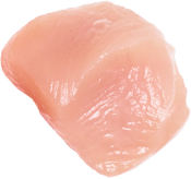 A piece of raw chicken.