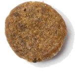 A brown circular patty.