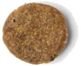 A brown circular patty.